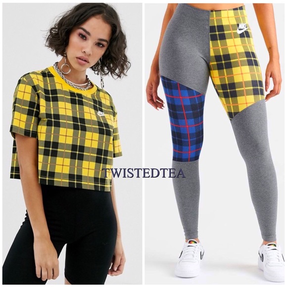 plaid nike leggings